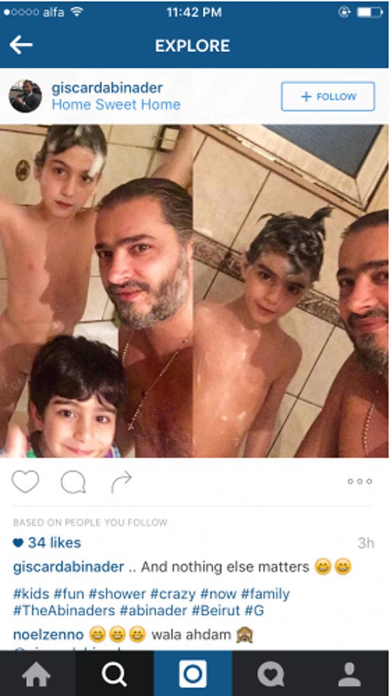 طليق نادين الراسي يتلاعب بها ويثير غضبها بصورته وهو يستحم مع ولديه صورة رقم 1