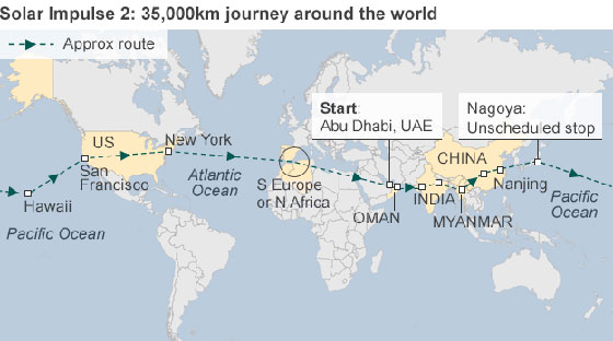 المرحلة الاشد خطورة في رحلة الطائرة الشمسية حول العالم تنتهي بالهبوط صورة رقم 5