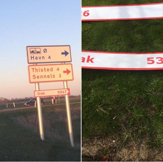  طرد لبق.. لافتات في شوارع النمارك ترشد الى اتجاه سوريا والعراق صورة رقم 1