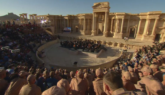  اوركسترا روسية تقيم حفلا موسيقيا على مسرح تدمر الاثرية  صورة رقم 4