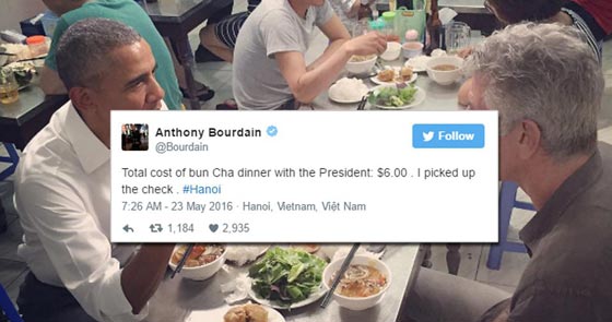 شيف مغامر يتناول العشاء مع اوباما في مطعم  شعبي ويدفع الفاتورة صورة رقم 2