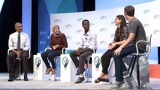 من هي الفتاة المصرية التي جلست بين اوباما وزوكربرغ في قمة للاعمال؟ صورة رقم 2