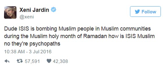 تغريدة سيدة امريكية ضد داعش تحظى باهتمام واسع بين مسلمي العالم صورة رقم 1