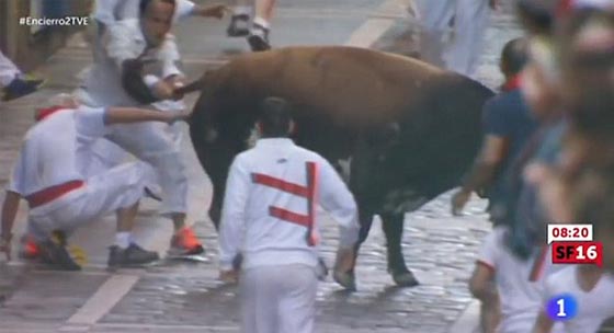 عجوز يتعرض لنطحة ثور عندما هب لانقاذ امرأة.. فيديو صورة رقم 3 عجوز يتعرض لنطحة ثور عندما هب لانقاذ امرأة.. فيديو صورة رقم 3