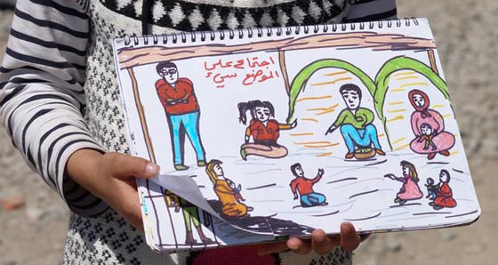 صور طفلة سورية جسدت معاناة بلادها بالرسم صورة رقم 2 صور طفلة سورية جسدت معاناة بلادها بالرسم صورة رقم 2