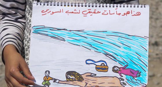 صور طفلة سورية جسدت معاناة بلادها بالرسم صورة رقم 5 صور طفلة سورية جسدت معاناة بلادها بالرسم صورة رقم 5
