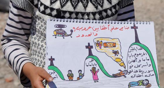 صور طفلة سورية جسدت معاناة بلادها بالرسم صورة رقم 6 صور طفلة سورية جسدت معاناة بلادها بالرسم صورة رقم 6