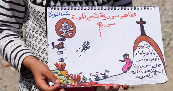 صور طفلة سورية جسدت معاناة بلادها بالرسم صورة رقم 8 صور طفلة سورية جسدت معاناة بلادها بالرسم صورة رقم 8