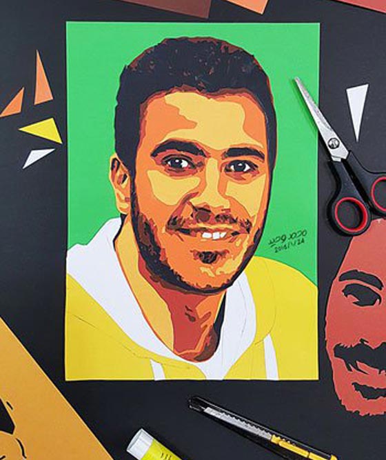 فنان مصري يرسم لوحات رائعة باستعمال اللب السوداني والبندق واللوز صورة رقم 1