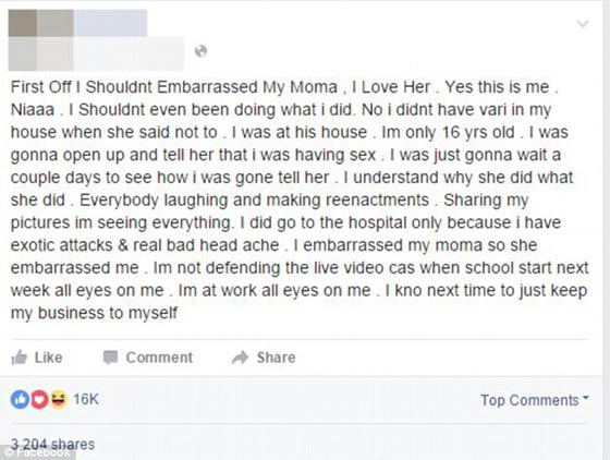 ام تضرب ابنتها المراهقة بتهمة الاباحية وتنشر عقابها لها على الملأ!! صورة رقم 3