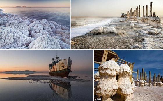  بحيرة ايرانية تتعرض لعملية ارهابيئية تكشفها اقمار ناسا من الفضاء صورة رقم 2