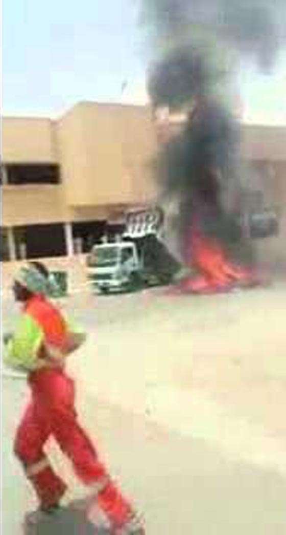 فيديو وصور: شجاعة سعودي تمنع كارثة انفجار شاحنة مشتعلة  صورة رقم 2