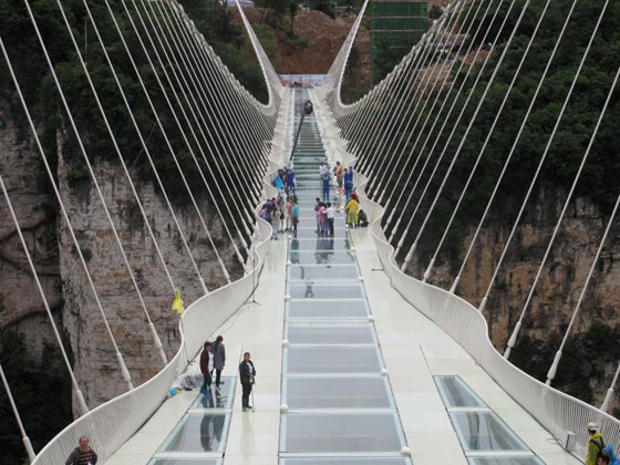 إغلاق أطول وأعلى جسر زجاجي في العالم بعد أيام على افتتاحه صورة رقم 3