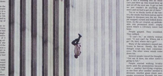  الرجل الغامض الهابط على راسه يصبح ايقونة هجمات 11 سبتمبر صورة رقم 2