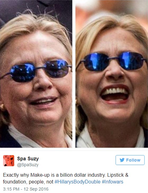 هل خدعت هيلاري كلينتون الامريكيين واستعانت بـ (شبيهة) لها لاخفاء مرضها؟ صورة رقم 2