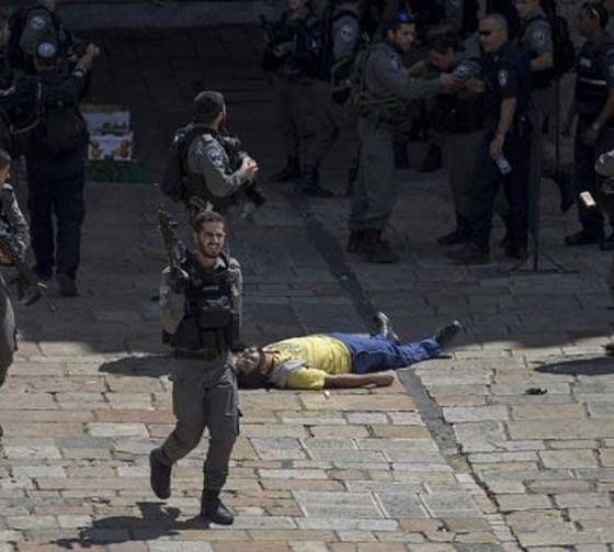 فيديو يوثق لحظة قيام عناصر الشرطة الاسرائيلية باعدام شاب اردني صورة رقم 3