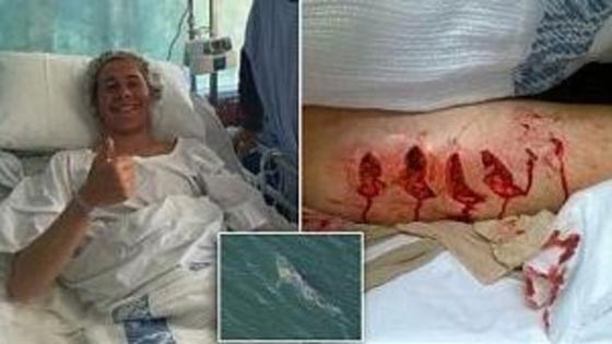 فيديو مؤلم: قرش عملاق يهاجم متزلج مراهق وبقضم ساقه بأسنانه الوحشية! صورة رقم 1 فيديو مؤلم: قرش عملاق يهاجم متزلج مراهق وبقضم ساقه بأسنانه الوحشية! صورة رقم 1