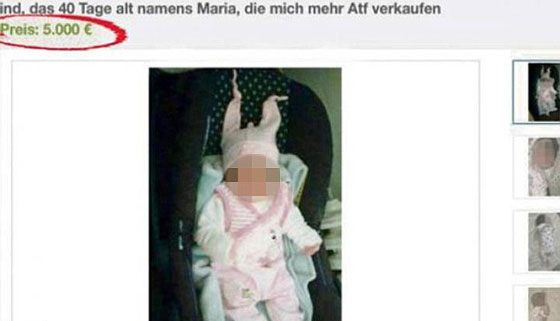 لاجئة سورية رضيعة للبيع بـ5 آلاف يورو على اي باي.. صور صورة رقم 2