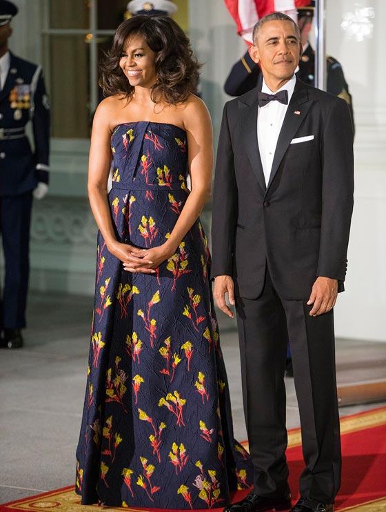 اناقة ميشيل أوباما في قمتها خلال آخر عشاء رسمي لها صورة رقم 4