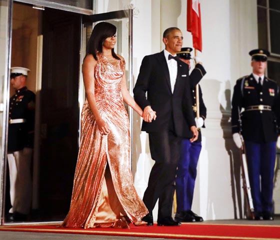 اناقة ميشيل أوباما في قمتها خلال آخر عشاء رسمي لها صورة رقم 1