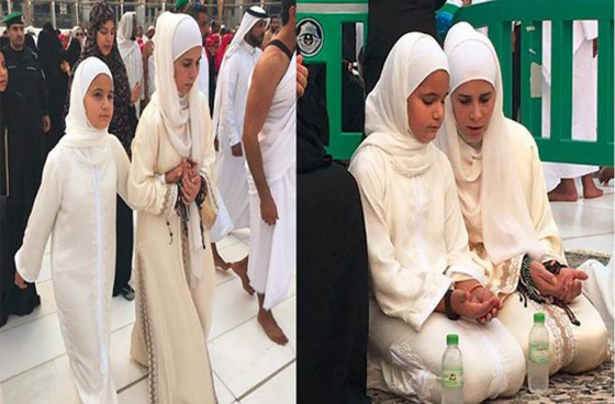 صور الاميرة هيا بنت الحسين زوجة حاكم دبي وابنتها تؤديان العمرة صورة رقم 1