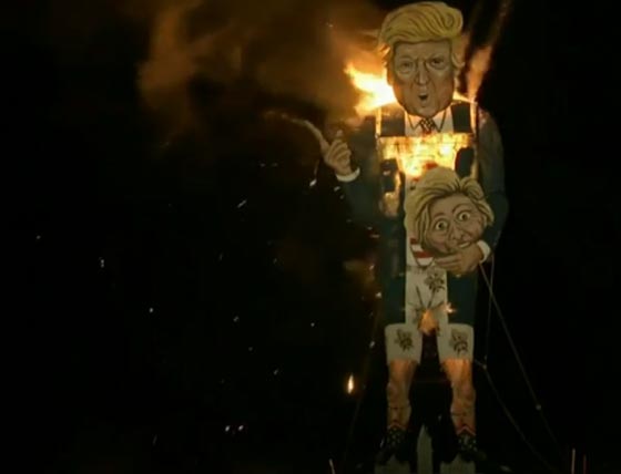 البريطانيون يحرقون دونالد ترامب قبل ثلاثة أيام من الانتخابات صورة رقم 3