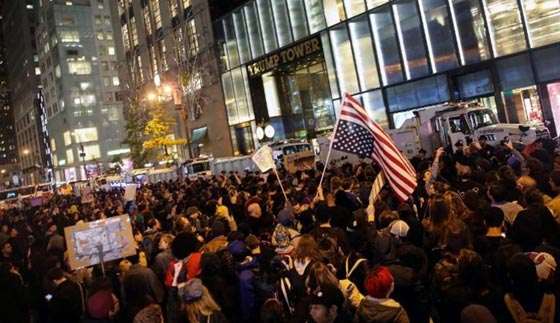 امريكا: مظاهرات واحتجاجات على فوز  ترامب: ليس رئيسي! صورة رقم 4