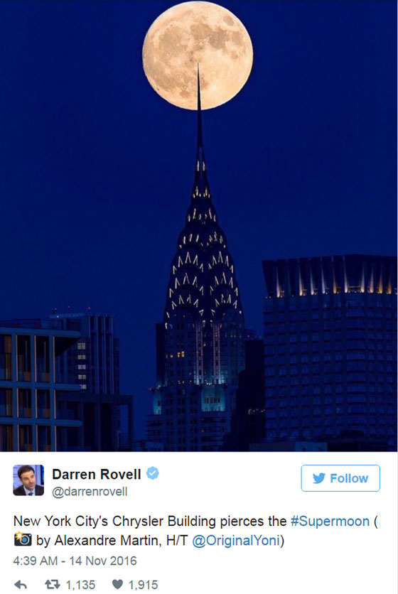 هكذا ظهر القمر العملاق فجر اليوم الاثنين 14 نوفمبر حول العالم صورة رقم 6