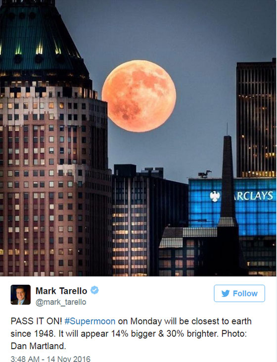 هكذا ظهر القمر العملاق فجر اليوم الاثنين 14 نوفمبر حول العالم صورة رقم 11