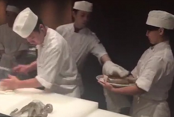 فيديو وصور: تقطيع أخطبوط حي في مطبخ آسيوي تثير موجة غضب صورة رقم 5