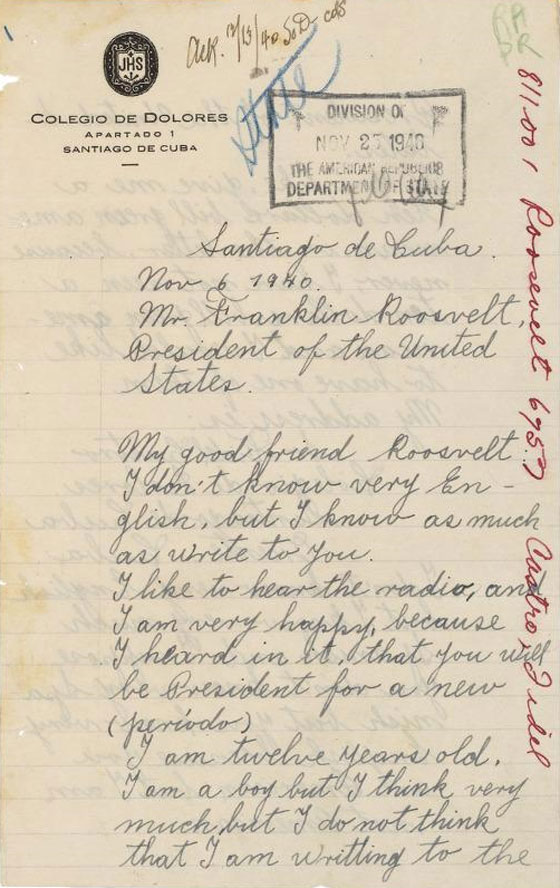فيديل كاسترو الطفل في رسالة للرئيس الامريكي: ارسل لي 10 دولارات! صورة رقم 2