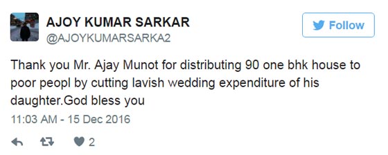 ثري هندي يبني 90 منزلا للمشردين بدل تبذير الاموال على زفاف ابنته صورة رقم 5