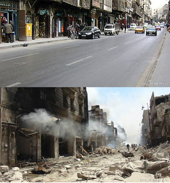 صور مفجعة.. 24 موقعا في سوريا قبل وبعد الحرب  صورة رقم 17