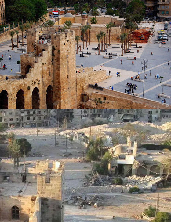 صور مفجعة.. 24 موقعا في سوريا قبل وبعد الحرب  صورة رقم 10
