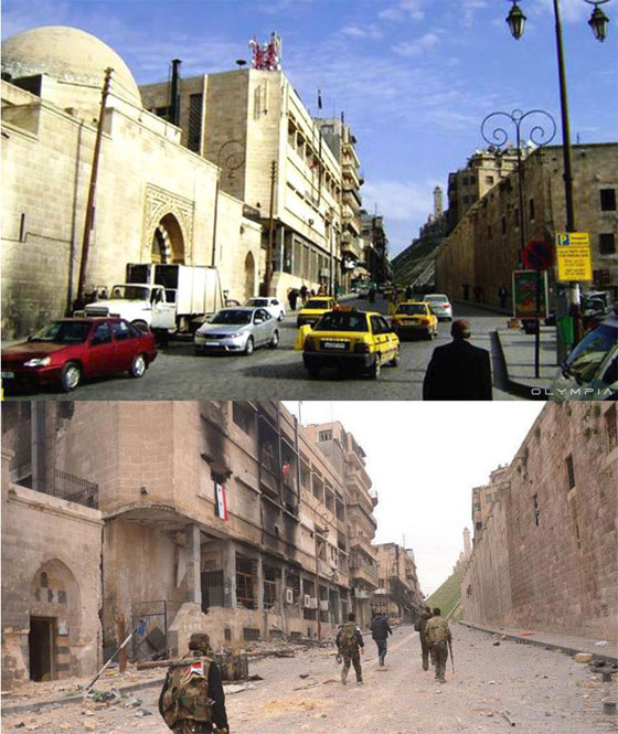 صور مفجعة.. 24 موقعا في سوريا قبل وبعد الحرب  صورة رقم 23