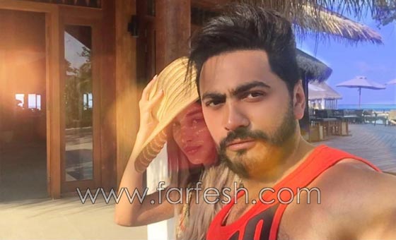 صور تامر حسني مع زوجته بسمة بوسيل على شواطئ المالديف صورة رقم 1