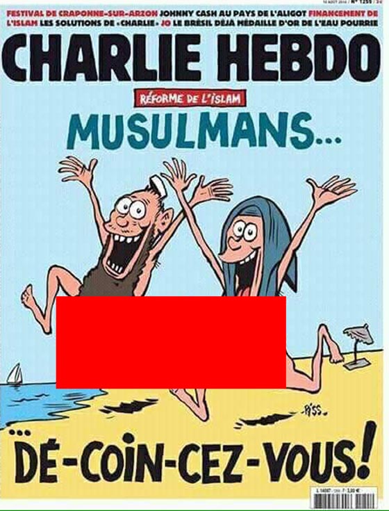  مرة اخرى تهديدات لجريدة شارلي ايبدو بسبب رسم مسيء لزوجين مسلمين صورة رقم 1