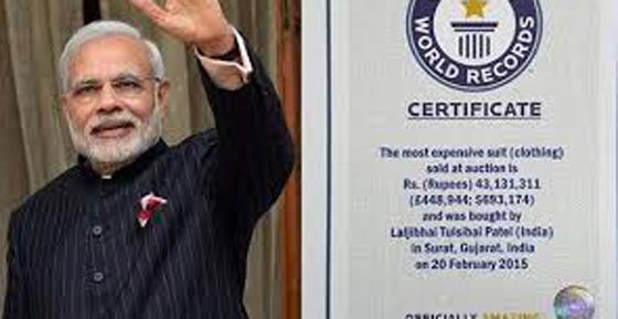  بدلة رئيس الوزراء الهندي تدخل غينيس بسبب السخرية منها صورة رقم 1