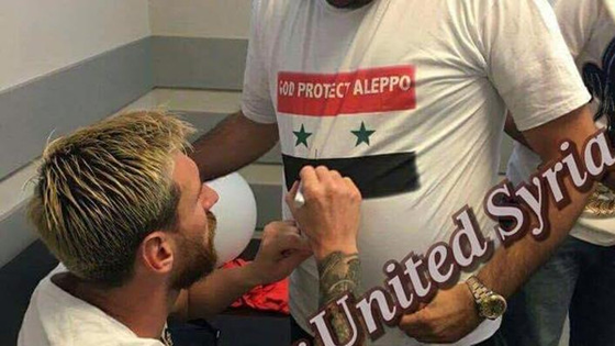 ميسي يتضامن مع حلب المنكوبة ليجد نفسه داعما لنظام الاسد! صورة رقم 1 ميسي يتضامن مع حلب المنكوبة ليجد نفسه داعما لنظام الاسد! صورة رقم 1