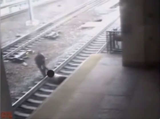 شرطي شجاع يسحب رجلا عن سكة حديد قبل ثانية من مرور القطار صورة رقم 5