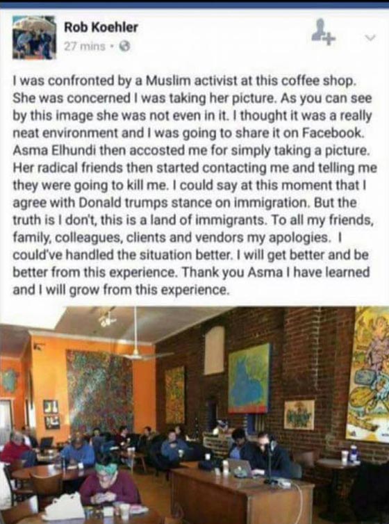 فيديو صادم: رجل يتهم أمريكية مسلمة بأنها مرتكبة الفاحشة بسبب حجابها! صورة رقم 3