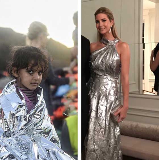 صورة فستان ايفانكا ترامب مقابل سترة لاجئة سورية تثير ضجة  صورة رقم 1