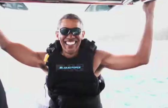 فيديو طريف.. أوباما يسمتع بوقته في إحدى الجزر الكاريبية  صورة رقم 7