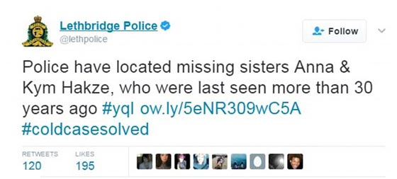 شقيقتان تظهران بعد 36 عاما والشرطة اعتقدت ان سفاحا قتلهما! صورة رقم 6