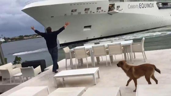 سفينة سياحية عملاقة تدب الرعب في قلوب سكان منزل فخم كادت تبتلعه صورة رقم 1