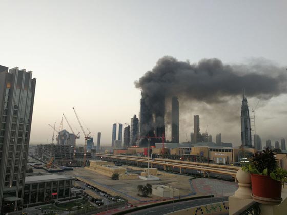 حريق (بالداون تاون) في دبي.. فيديو وصور صورة رقم 15