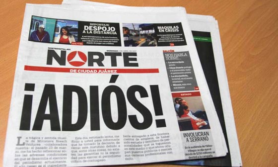  صحيفة مكسيكية تقول وداعا لقرّائها بعد قتل صحفيين بأيدي عصابات اجرام صورة رقم 2