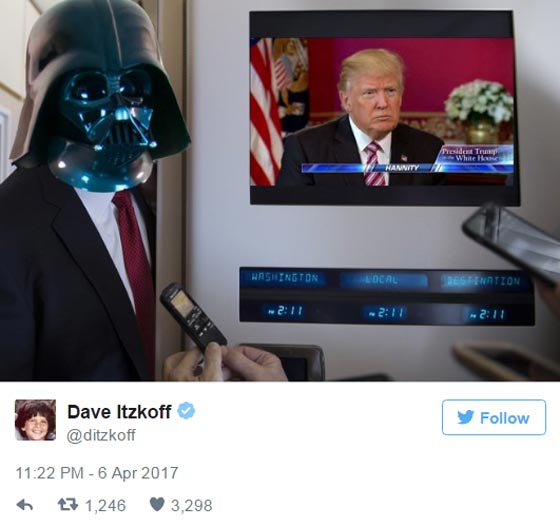 ترامب شاهد حرب النجوم في طائرته الرئاسية قبل شن الحرب على سوريا صورة رقم 4