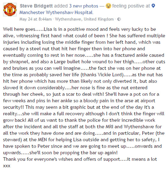 الشظايا مزقت هاتفها لكن المرأة المحظوظة نجت من تفجير مانشستر صورة رقم 2