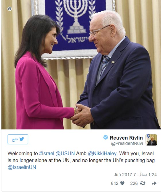  مندوبة أمريكا تهدد وتصدم العرب: لا لبلطجة الأمم المتحدة على إسرائيل! صورة رقم 1